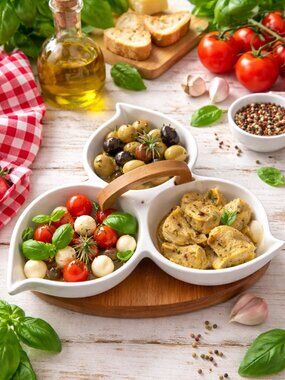 Brandani Italy Porcelain 3-Section Serving Tray